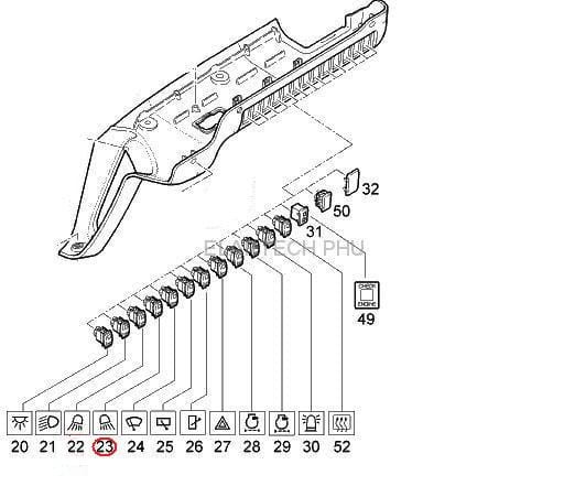 włącznik/wyłącznik światła prawy e0040875 linde