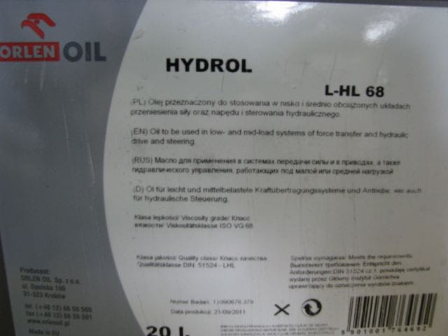 olej hydrauliczny l-hl 68