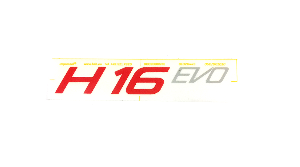 naklejka napis h16 evo 0009380535 linde