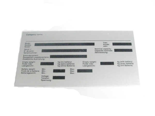 naklejka tabliczka znamionowa e0046597