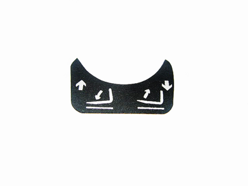 naklejka pochył, odchył wideł e0041212 40mm x 25 mm